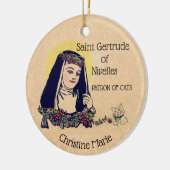 St. Gertrude of Nivelles Patron Saint of Cats Keramisch Ornament (Links)