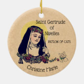 St. Gertrude of Nivelles Patron Saint of Cats Keramisch Ornament (Achterkant)