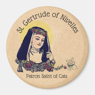 St. Gertrude of Nivelles Patron Saint of Cats Magneet