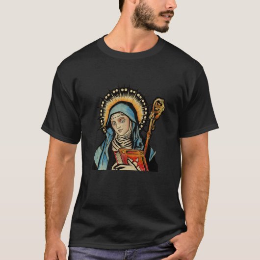 St Gertrude Patron Saint Cats Great Nivelles T-shirt (Voorkant)