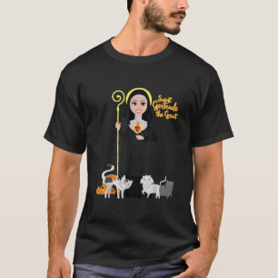 St Gertrude Patron Saint Cats Lovers Great Nive T-shirt