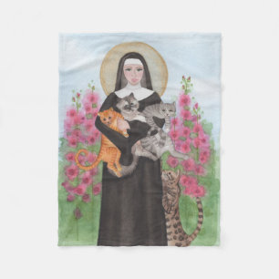 St. Gertrude Patron Saint of Cats Fleece Deken
