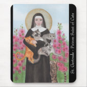 St. Gertrude Patron Saint of Cats Waterverf Muismat (Voorkant)