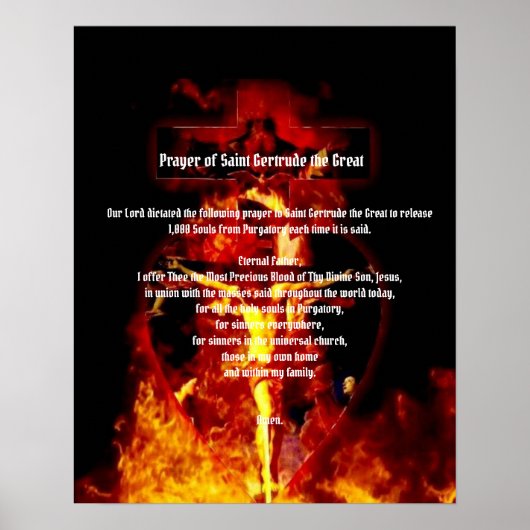 ST. GERTRUDE PRAYER CRUCIFIXION HOLY TRINITY POSTER (Voorkant)