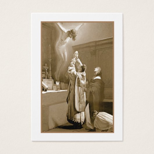 St. Gertrude priester biedt mis maagd Maria bidden Visitekaartje (Voorkant)