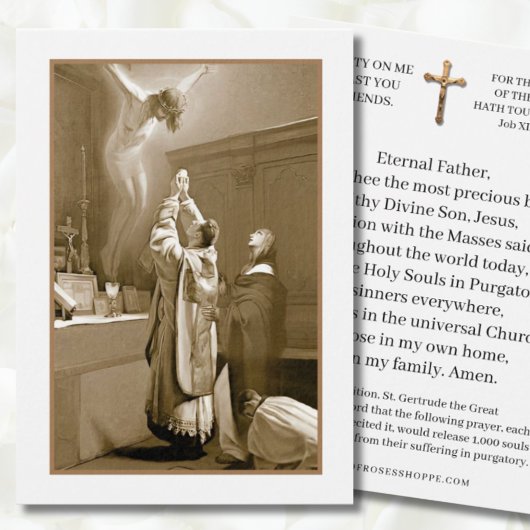 St. Gertrude priester biedt mis maagd Maria bidden Visitekaartje