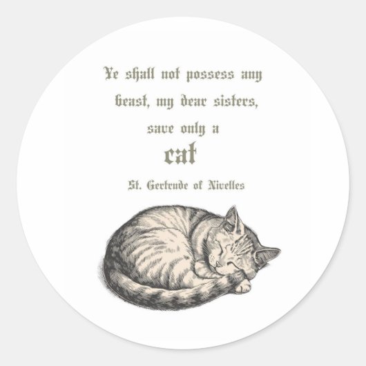 St. Gertrude van Nivelles kattenquote sticker  (Voorkant)