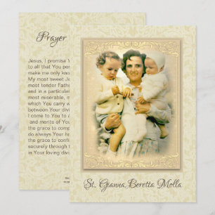 St. Gianna Beretta Molla Katholieke Moeder Prayer Kaart