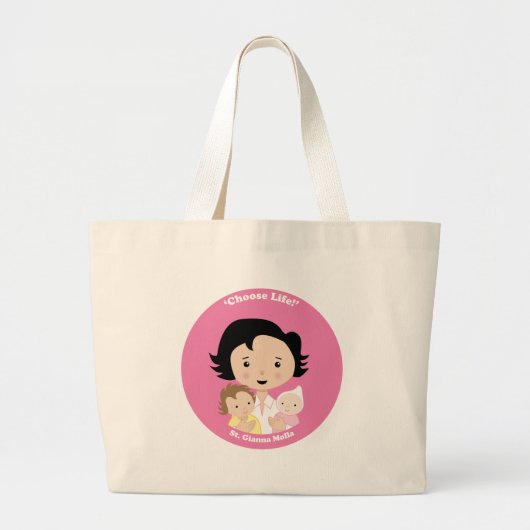 St. Gianna Molla Grote Tote Bag (Voorkant)