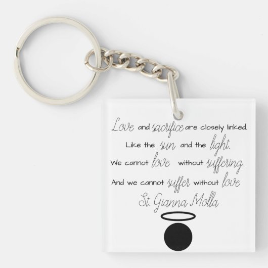 St. Gianna Molla Quote Sleutelhanger (voorkant)