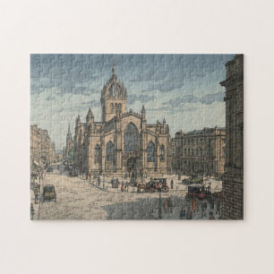 St Giles Kathedraal Japanse Houtblokprint Legpuzzel