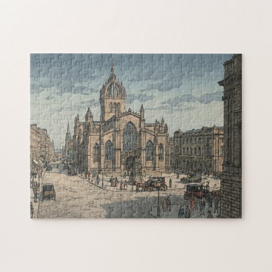 St Giles Kathedraal Japanse Houtblokprint Legpuzzel (Horizontaal)