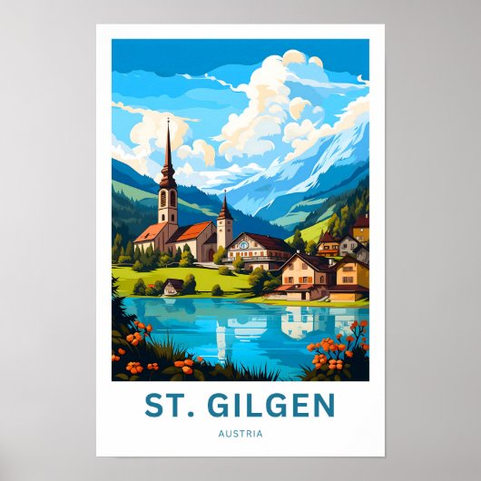 St. Gilgen Oostenrijk Reisprint Poster (Voorkant)