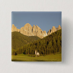 St Giovanni, Val di Funes, Dolomieten, Italië Vierkante Button 5,1 Cm