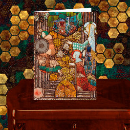 St Gobnait verjaagt veedief met bijen Kaart