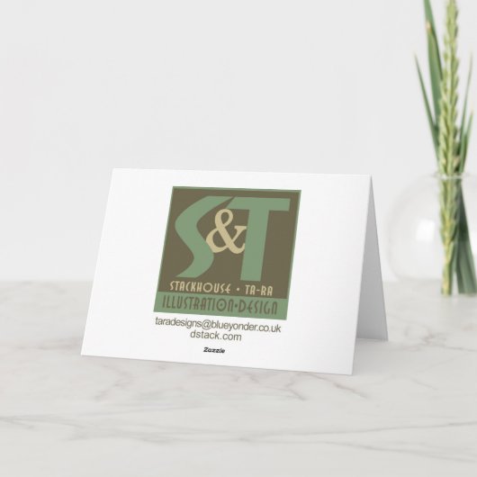 st_green_chick feestdagen kaart (Achterkant)