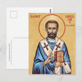 St. Gregorius de Grote, Paus van Rome Orthodoxe Ic Briefkaart (Voorkant / Achterkant)