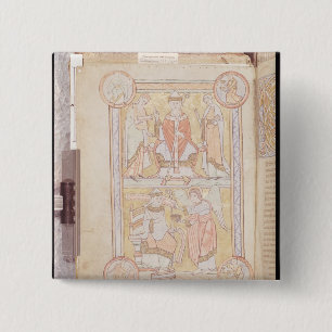 St. Gregory de Grote 2 Vierkante Button 5,1 Cm