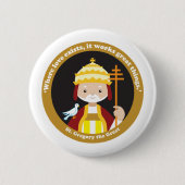 St. Gregory de Grote Ronde Button 5,7 Cm (Voorkant)