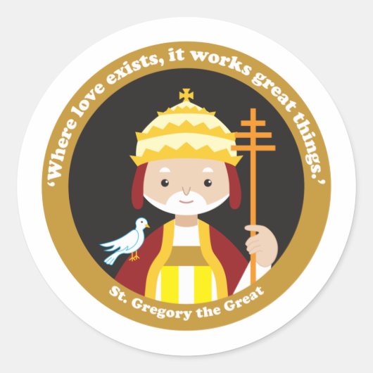St. Gregory de Grote Ronde Sticker (Voorkant)