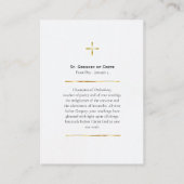 St. Gregory of Crete Orthodox Prayer Card Plaatskaartje (Achterkant)