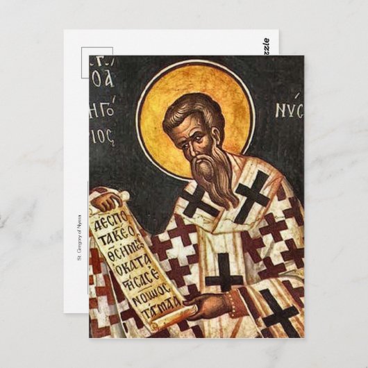 St. Gregory of Nyssa Orthodox Christian Icon Briefkaart (Voorkant / Achterkant)