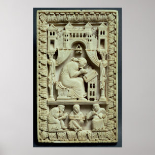 St. Gregory schrijft met onderstaande gekrabben Poster