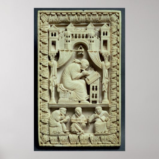 St. Gregory schrijft met onderstaande gekrabben Poster (Voorkant)