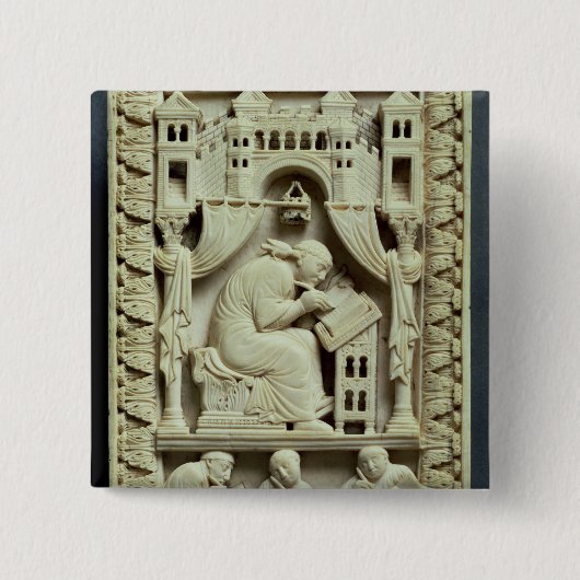 St. Gregory schrijft met onderstaande gekrabben Vierkante Button 5,1 Cm (Voorkant)