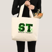 St groene en zwarte stippen grote tote bag (Voorkant (product))