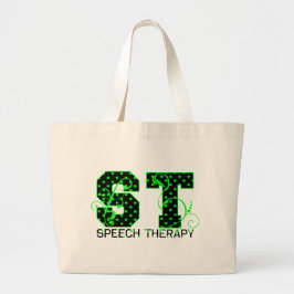 St groene en zwarte stippen grote tote bag