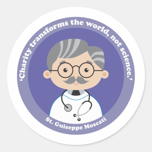 St. Guiseppe Moscati Ronde Sticker (Voorkant)