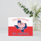St. Hedwig Poolse Texaan Briefkaart (Staand voorkant)