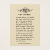 St. Helen Helena Religieuze Katholieke Prayer Visitekaartje (Achterkant)