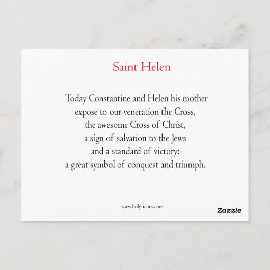 St. Helen Prayer Card Briefkaart (Achterkant)