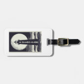 St. Helena Island Michigan Vuurtoren maan Bagagelabel (Voorkant horizontaal)