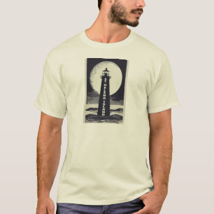 St. Helena Island Michigan Vuurtoren maan T-shirt