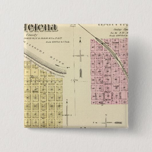 St. Helena, Nebraska Vierkante Button 5,1 Cm (Voorkant)