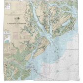 St Helena Sound to Savannah River Nautische kaart Douchegordijn (Voorkant)