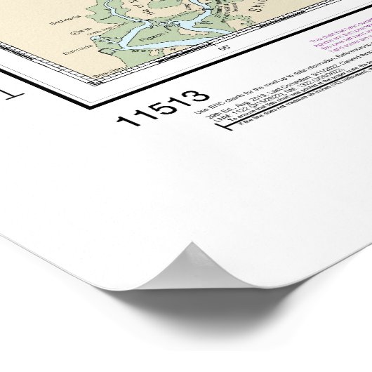 St Helena Sound to Savannah River Nautische kaart Poster (Hoek)