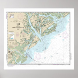 St Helena Sound to Savannah River Nautische kaart Poster