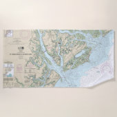 St Helena Sound to Savannah River Nautische kaart Strandlaken (Voorkant)