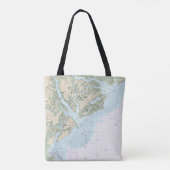 St Helena Sound to Savannah River Nautische kaart Tote Bag (Achterkant)