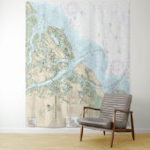 St Helena Sound to Savannah River Nautische kaart Wandkleed (In situ)