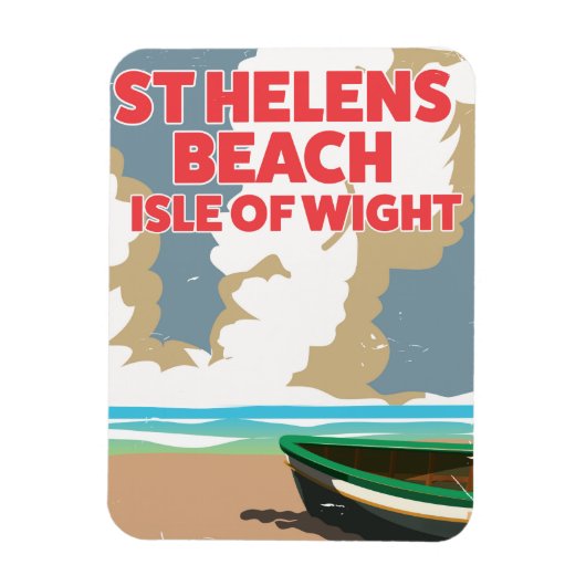 St Helens strand Wight reisposter Magneet (Verticaal)