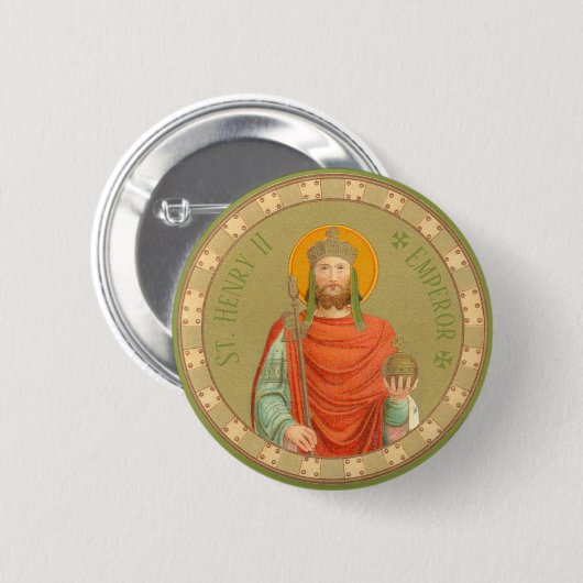 St. Hendrik II, Keizer (BBS 10) Ronde Button 5,7 Cm (Voorkant /achterkant)