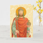 St Henry II (BBS 10) Feast Day (Prayer & Text) Kaart (Gele Bloem)