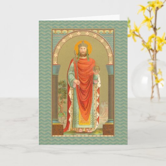 St. Henry II, keizer (BBS 10) Blank, groet van 5 x Kaart (Gele Bloem)