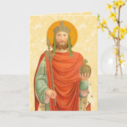 St. Henry II, keizer (BBS 10) Blank, groet van 5 x Kaart (Gele Bloem)