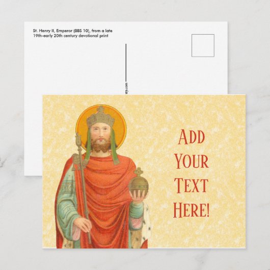 St. Henry II, keizer (BBS 10) Briefkaart (Voorkant / Achterkant)